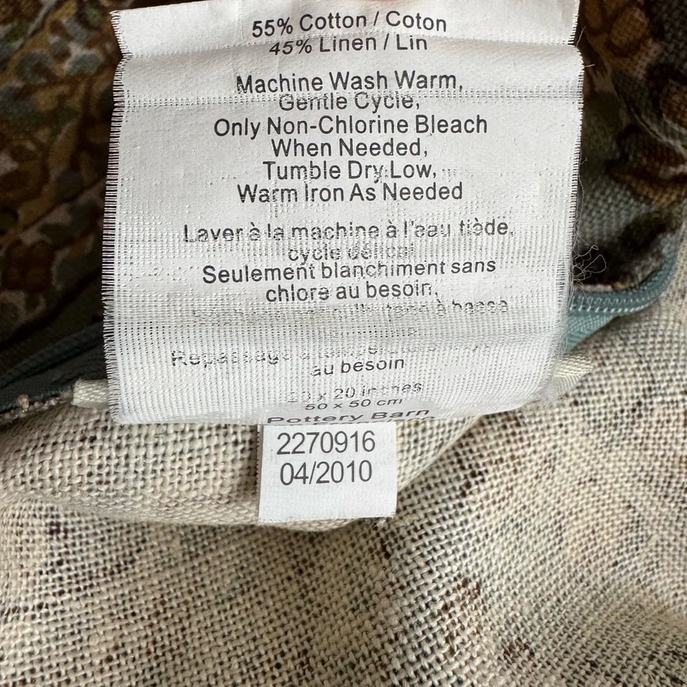 Pottery Barn paisley print 20” square pillow cover